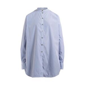 STUDIO NICHOLSON Women's Striped Band Collar Shirt Women BLUE Shirts